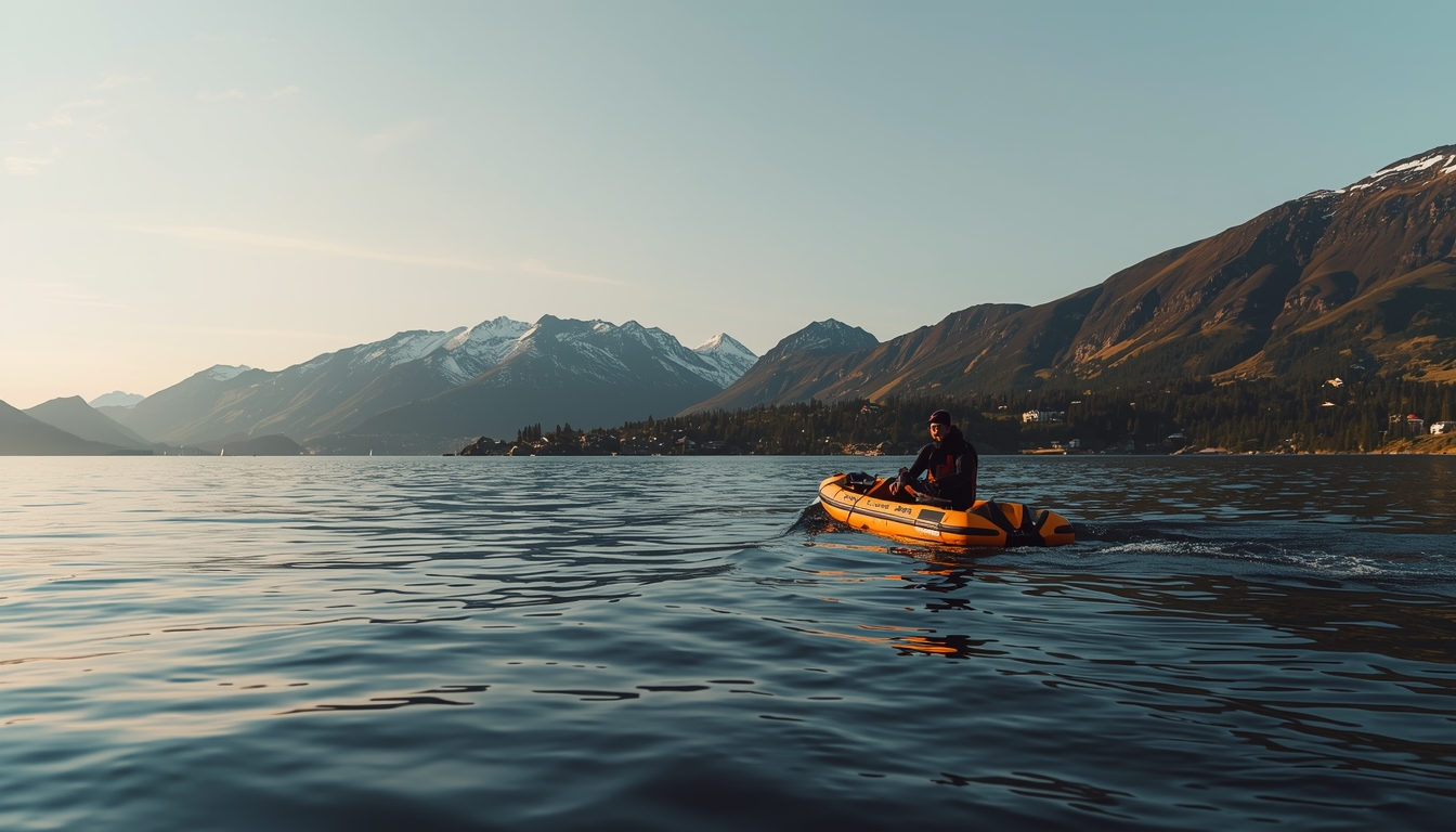 Person som nyter vannaktiviteter ved Norges kyst