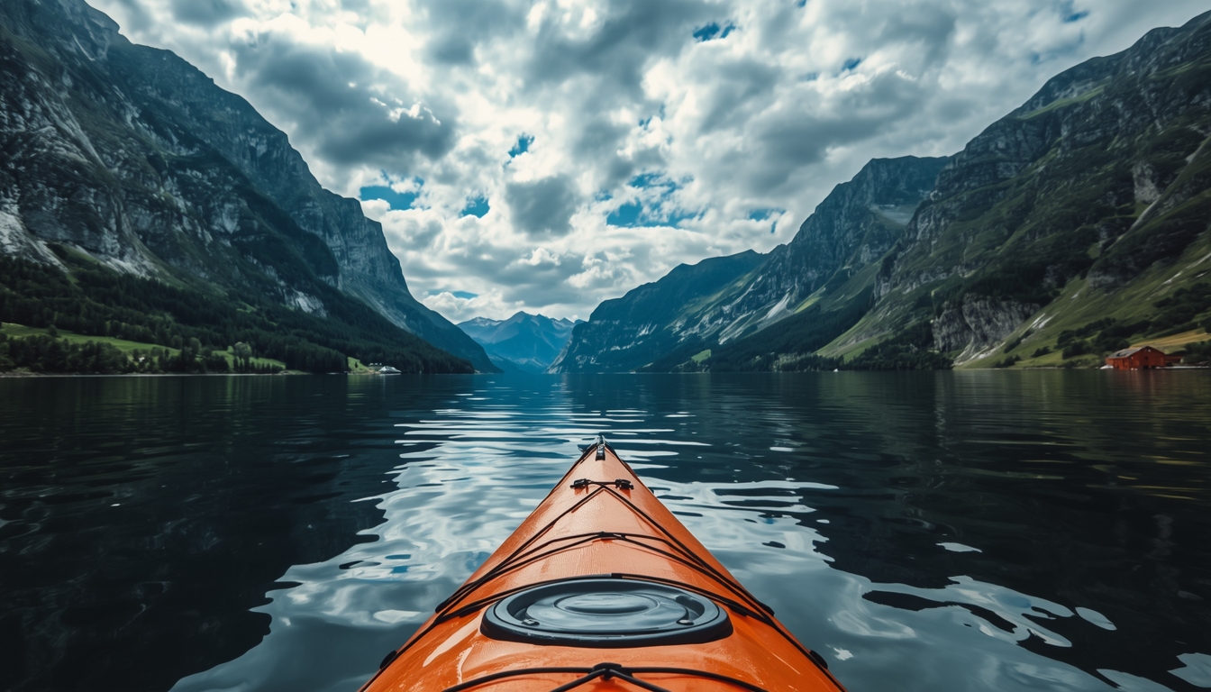 Kajakk padling i norsk fjordlandskap